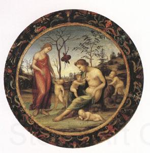 Giovanni Sodoma Sacred and Profane Love with Anteros,Eros and Two Other Cupids (mk05) Norge oil painting art